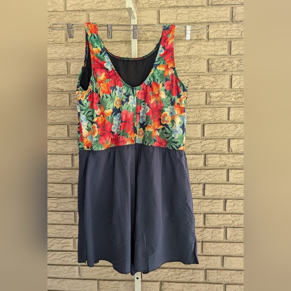 H2O Wear Blue Floral One Piece Swimsuit 2XL Long/Tall EUC - Picture 6 of 7